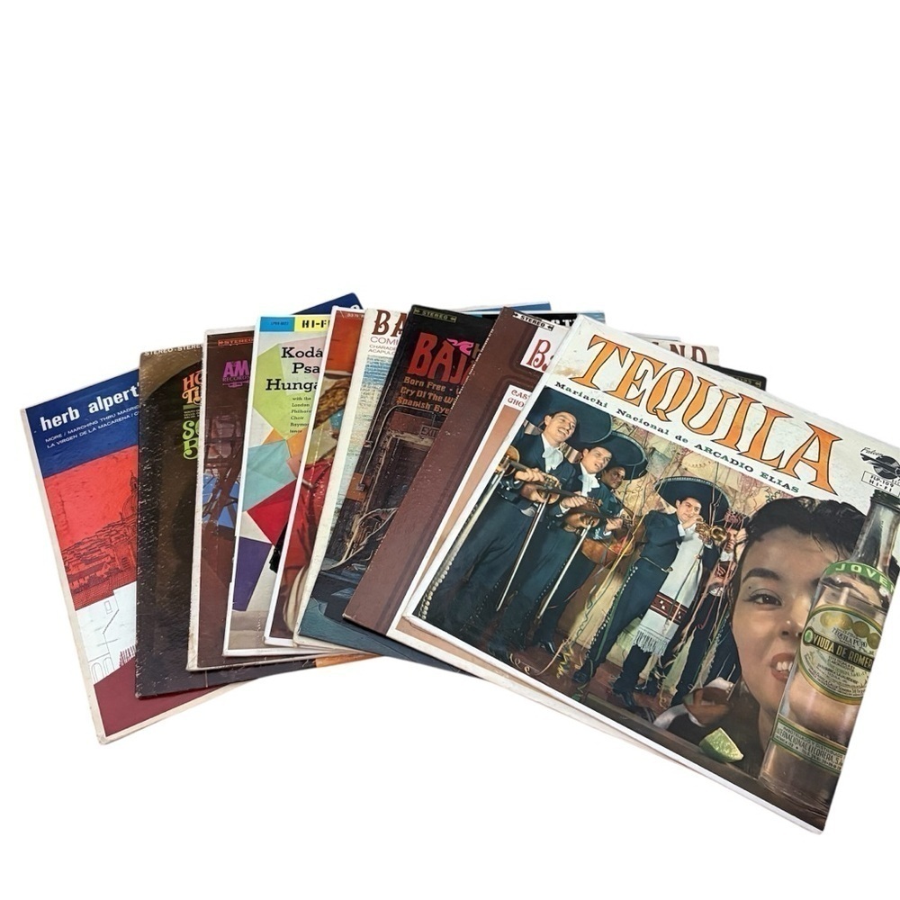 Vintage Record Lot Bundle Tequila Mariachi Arcadia Elias Baja Marimba
